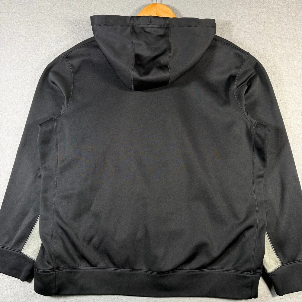 Nike‎ Therma-FIT Hoodie Mens Large Black Silver Swoosh Pullover 480085-010